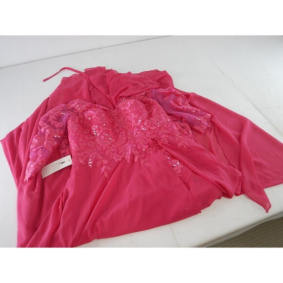 Pleated Lace Applique Bridesmaid Dress - Picture 2 of 4